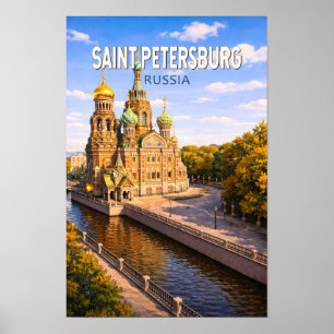 Sankt Petersburg Russland Illustration Reise Kunst Poster
