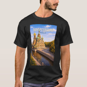 Sankt Petersburg Russland Illustration Reise Kunst T-Shirt