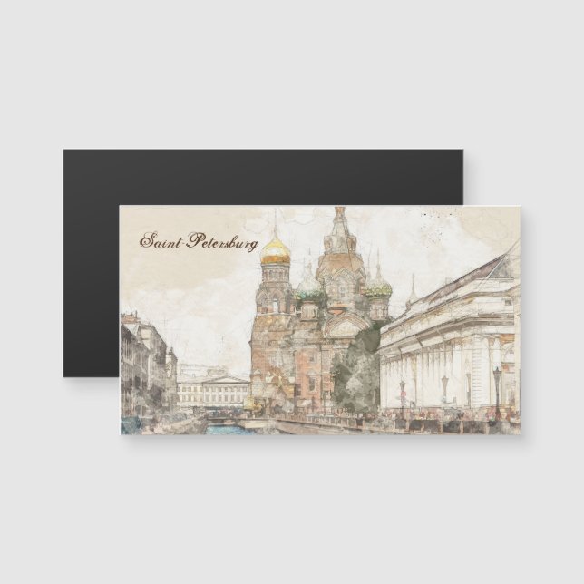 Sankt-Petersburg, Russland Magnetkarte (Vorne/Hinten)