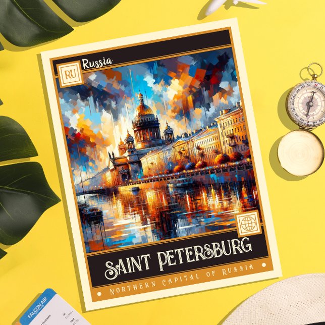 Sankt Petersburg, Russland | Vintage Malerei Postkarte (Von Creator hochgeladen)
