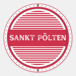 Sankt Pölten City Pride Emblem – Austrian Identity Runder Aufkleber