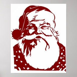 Sankt-Popkunst Rot froher Weihnachten Poster