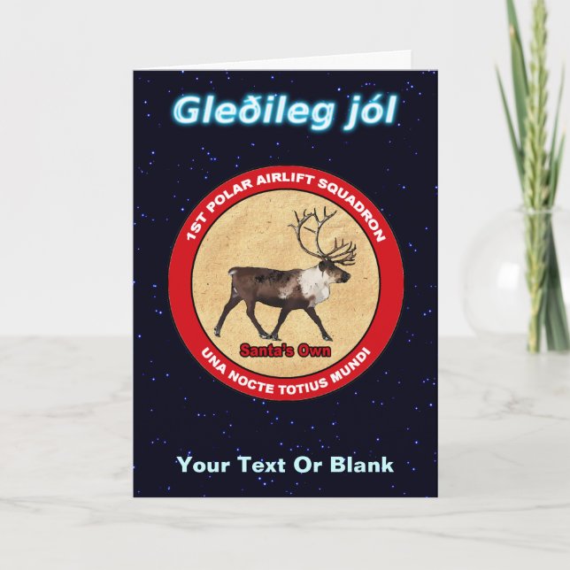 Sankt Ren-Geschwader - Gleðileg Jól Feiertagskarte (Vorderseite)