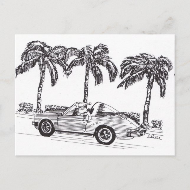 Sankt Rennwagen Feiertagspostkarte (Vorderseite)