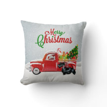Sankt, roter LKW, Scottish-Terrier-Weihnachten