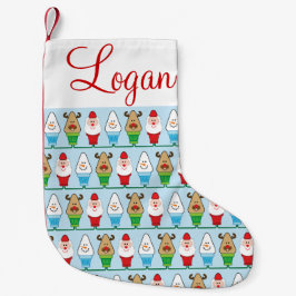 Sankt-, Rudolf- und Schneemann-Weihnachten Kleiner Weihnachtsstrumpf