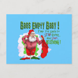 Sankt sackt leeren lustigen WeihnachtsCartoon ein Feiertagspostkarte