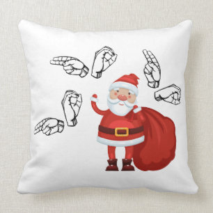 Sankt sagt Ho Ho Ho in ASL Kissen