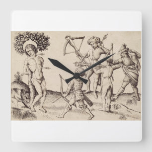 Sankt Sebastian Hauptmann der Prätorianer Quadratische Wanduhr