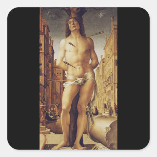 Sankt Sebastian von Liberale Da Verona Quadratischer Aufkleber
