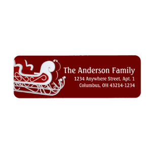 Sankt Sleigh-WeihnachtsRücksendeadresse-Aufkleber