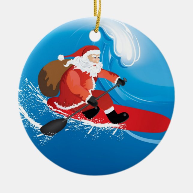 Sankt stehen oben Paddel Keramik Ornament (Vorne)