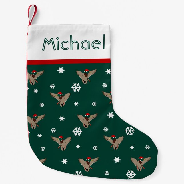 Sankt-Stockenten-Enten-Weihnachten Kleiner Weihnachtsstrumpf (Vorderseite)