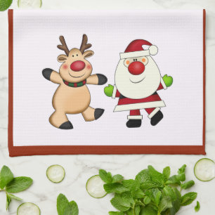 Sankt- u. Ren-Weihnachtsfeiertag Geschirrtuch