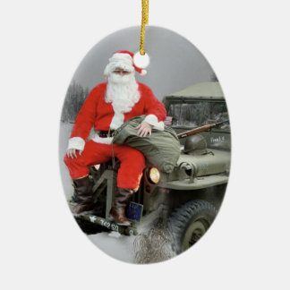 Sankt und der LKW WW2 1/4 4x4 Keramik Ornament