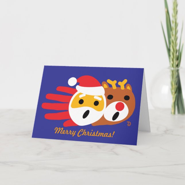 Sankt und Weihnachtsrenkarte Feiertagskarte (Vorderseite)