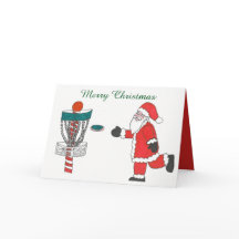 Sankt-Ursache, die Discgolf Weihnachtskarte spielt