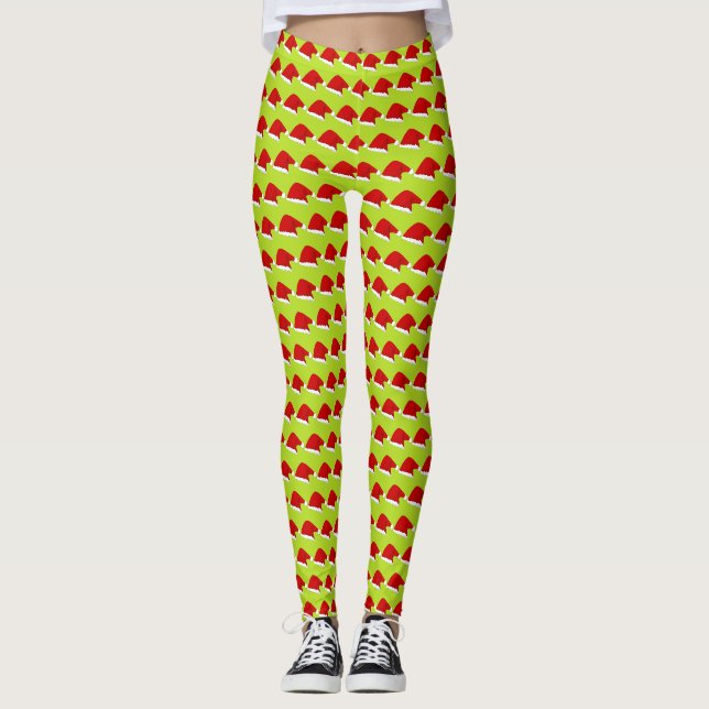 Sankt verlor seine Hut Limonen festlichen Leggings (Vorderseite)