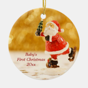 Sankt-Verzierung des Babys personalisierte erstes Keramik Ornament