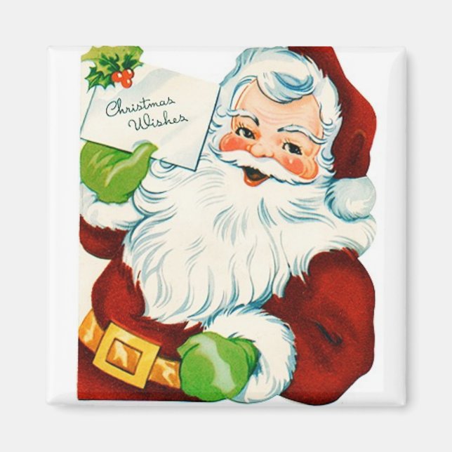 Sankt Weihnachten wünscht Vintagen Magneten Magnet (Vorne)