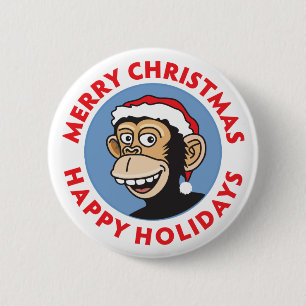 Sankt-Weihnachtsaffe Button
