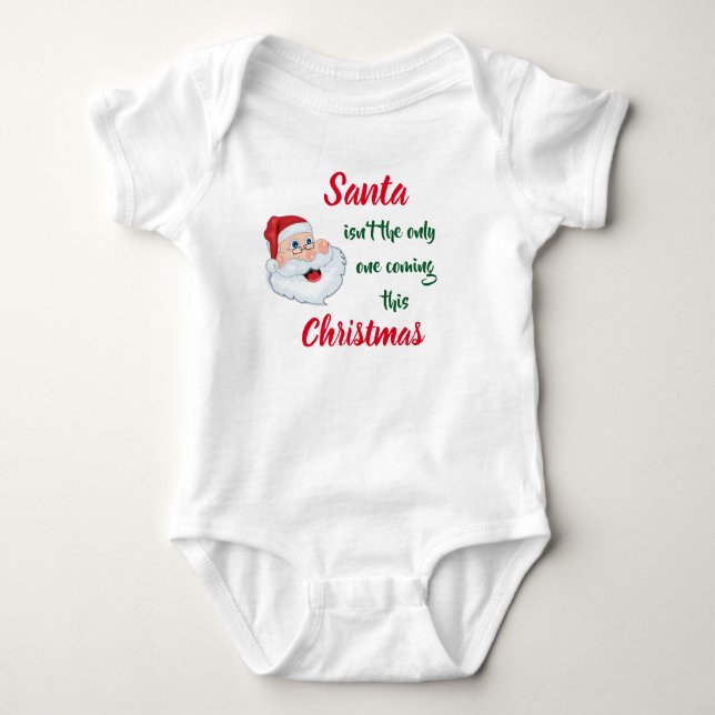 Sankt - Weihnachtsbaby-Mitteilung Baby Strampler (Vorderseite)