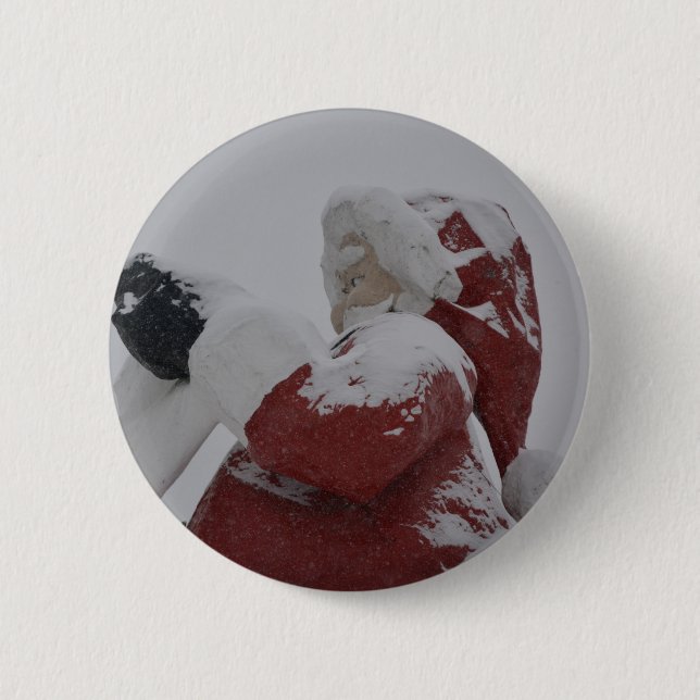 Sankt-Weihnachtsfeiertags-Schnee-Schneeflocke Button (Vorderseite)