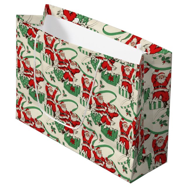 Sankt-Weihnachtsgeschenk-Taschen-festliches Große Geschenktüte (Vorderseite Schrägansicht)
