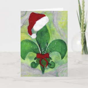 Sankt-WeihnachtsLilien-Feiertags-Karte Feiertagskarte