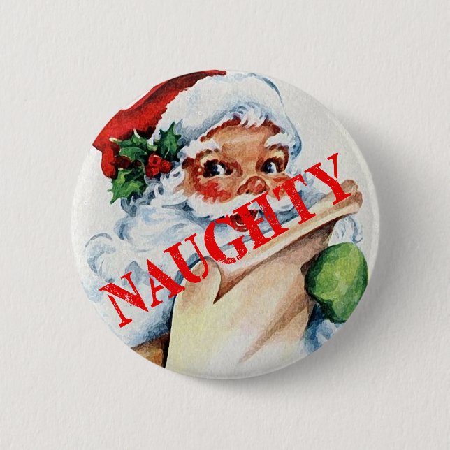 Sankt-Weihnachtsweihnachtsfrecher Button (Vorderseite)