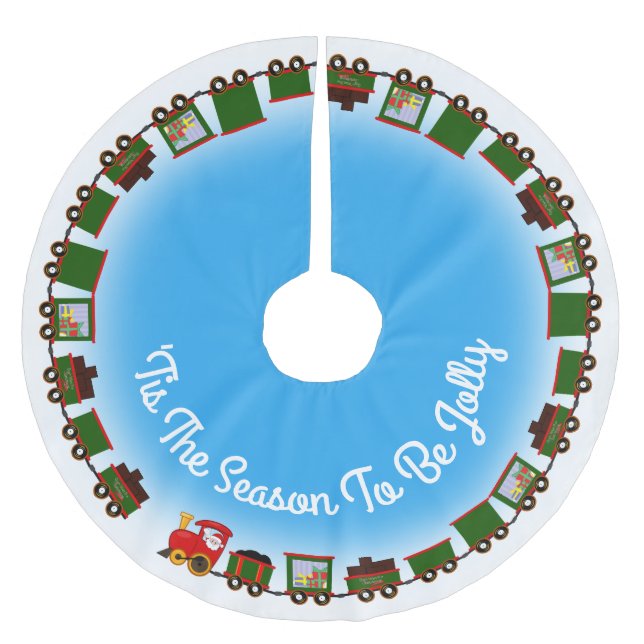 Sankt Weihnachtszug Polyester Weihnachtsbaumdecke (Vorderseite)