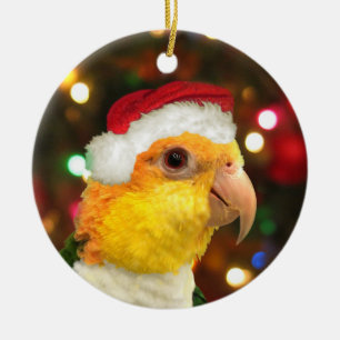 Sankt Weiß aufgeblähte Caique-Weihnachtsverzieru Keramik Ornament