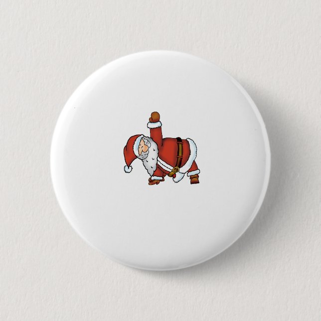 Sankt-Yoga - Weihnachtsentwurf mit einem Yoga Button (Vorderseite)