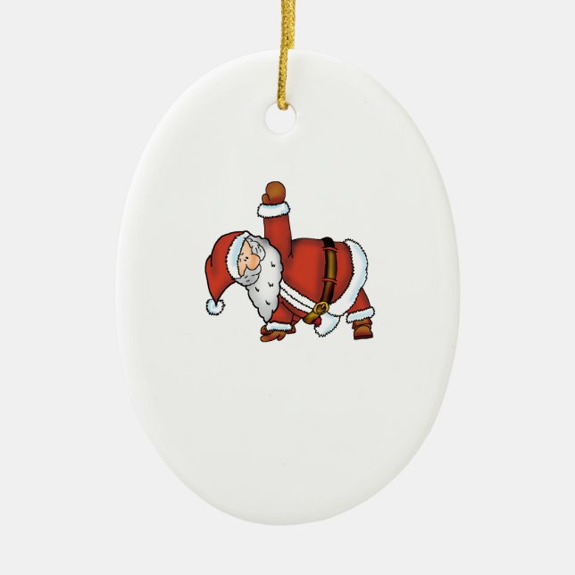 Sankt-Yoga - Weihnachtsentwurf mit einem Yoga Keramik Ornament (Vorne)