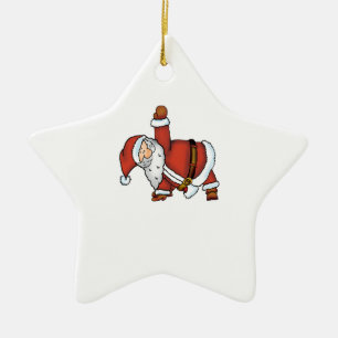 Sankt-Yoga - Weihnachtsentwurf mit einem Yoga Keramikornament