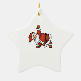 Sankt-Yoga - Weihnachtsentwurf mit einem Yoga Keramikornament