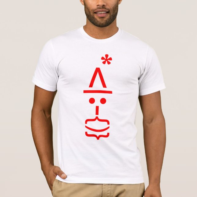 SANKTEMOTICON MIT HUT UND BART T-Shirt (Vorderseite)