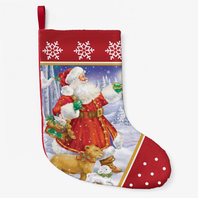 Sanktlöwe-und -lamm-Strumpf Kleiner Weihnachtsstrumpf (Vorderseite)