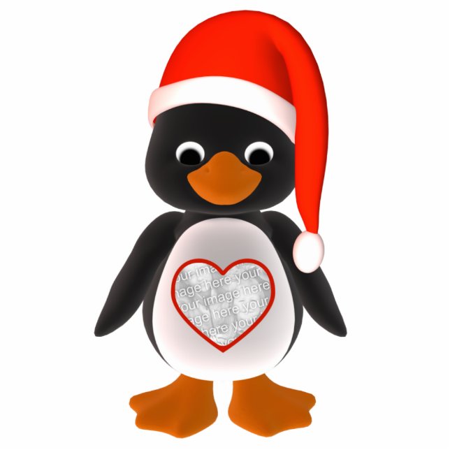 Sanktpenguin-kundenspezifische Fotoskulptur Ornament (Vorne)