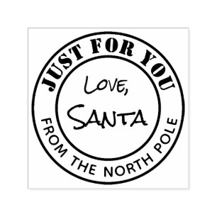 Sanktvom gummiBriefmarken-Weihnachten Nordpol rund Permastempel
