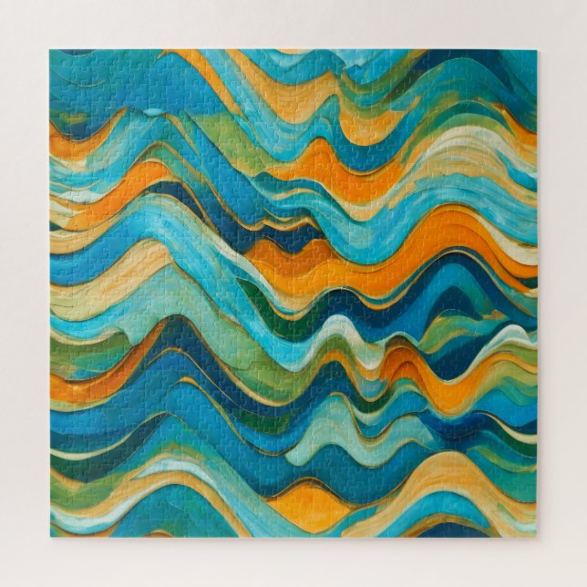 Sanlúcar Blue Green Orange Waves (Vertikal)