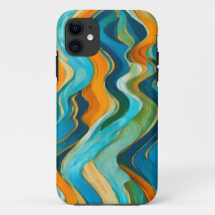 Sanlúcar Blue Green Orange Waves Case-Mate iPhone Hülle