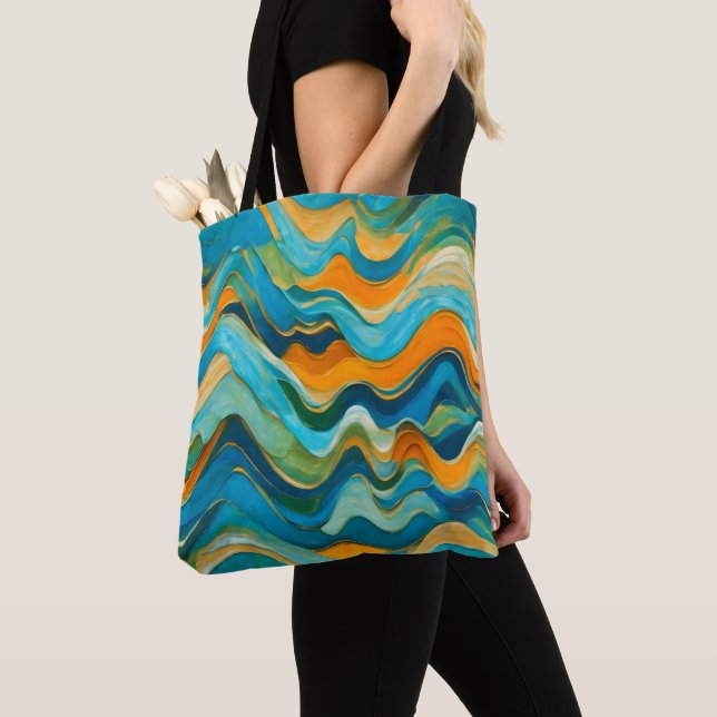 Sanlúcar Blue Green Orange Waves Tasche (Von Nahem)
