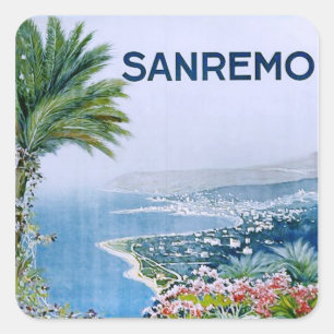 Sanremo, autocollants carrés de l'Italie