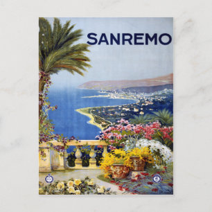 Sanremo Italy Travel Poster Postkarte