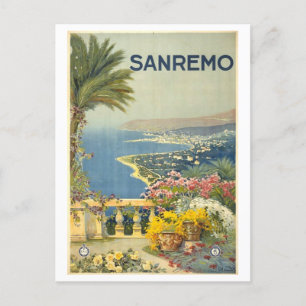 Sanremo Italy Vintage Travel Poster Postkarte