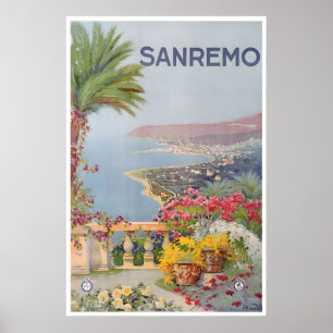 Sanremo Kunst Italien Reise Poster Druck Italienis