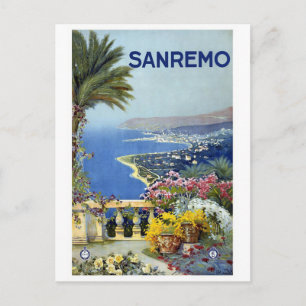 "Sanremo" Vintage Travel Poster Postkarte