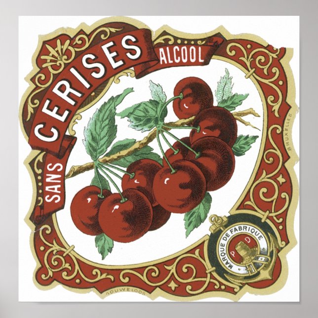 Sans Cerables Alcool Vintag Label Poster (Vorne)