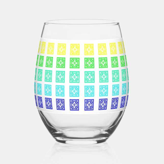 Sans Pied Décoration colorée Verre à vin (Recto)